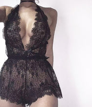 Load image into Gallery viewer, Black Sexy women lace lingerie.
