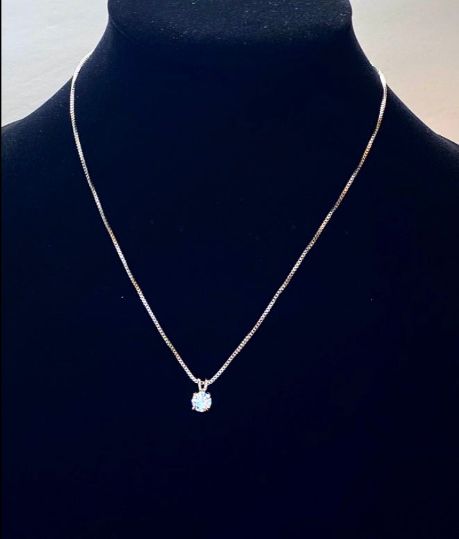 Classic round crystal pendant necklace.