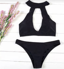 Load image into Gallery viewer, Sexy Two Piece Bikini Black Swimwear
